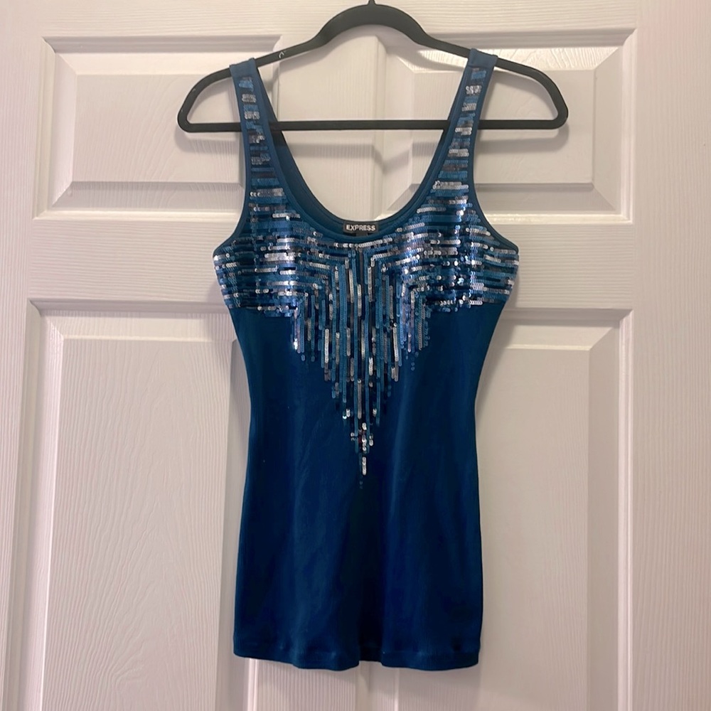 Express Rhinestone Sequin Tank Top